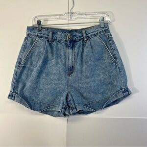 American Eagle Shorts Womens 6 Blue Denim High Rise Rolled Cuff 951158416 Curvy